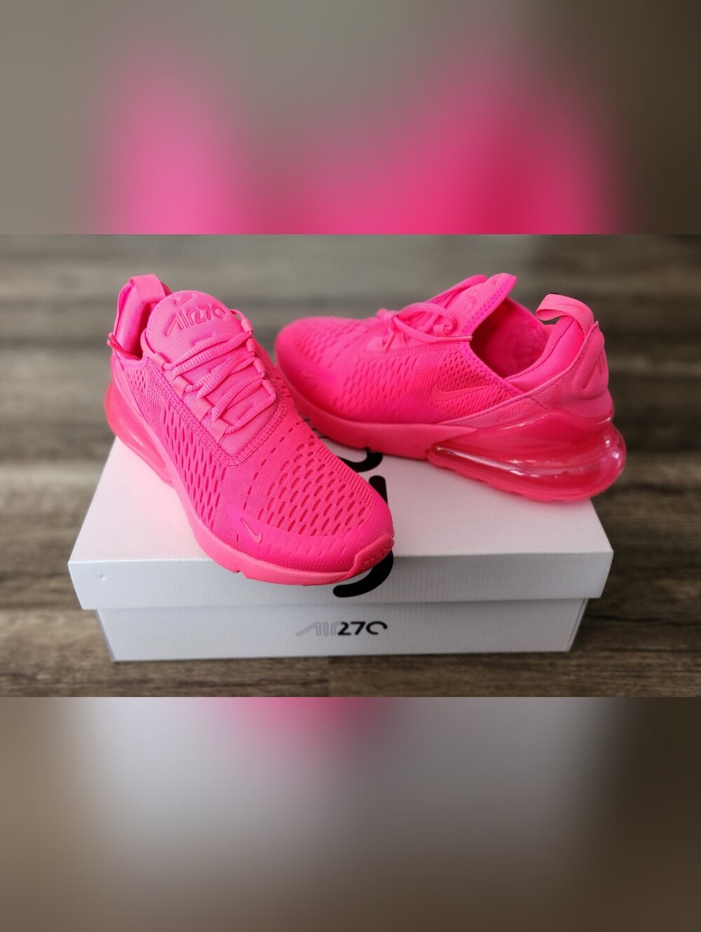 *NEW W BOX* Nike Airmax Air Max 270 Sz 7.5 Vibrant Neon Bright Hyper Triple Pink